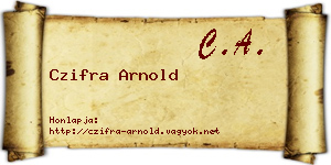 Czifra Arnold névjegykártya