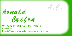 arnold czifra business card